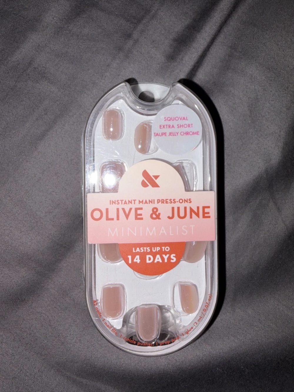 Olive & June Minimalist Taupe Press-On Nails - Squoval Extra Short